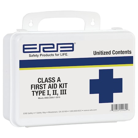 Deltaplus First Aid Kit, Bulk, Class A, Type I, II and III, Plastic Case 28888